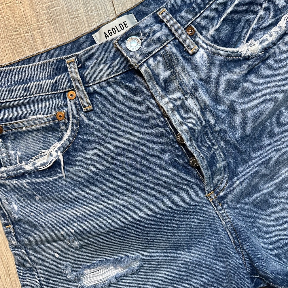 {AGOLDE} Dee Shorts in Riccochet Size 26 Medium Wash - Picture 4 of 7